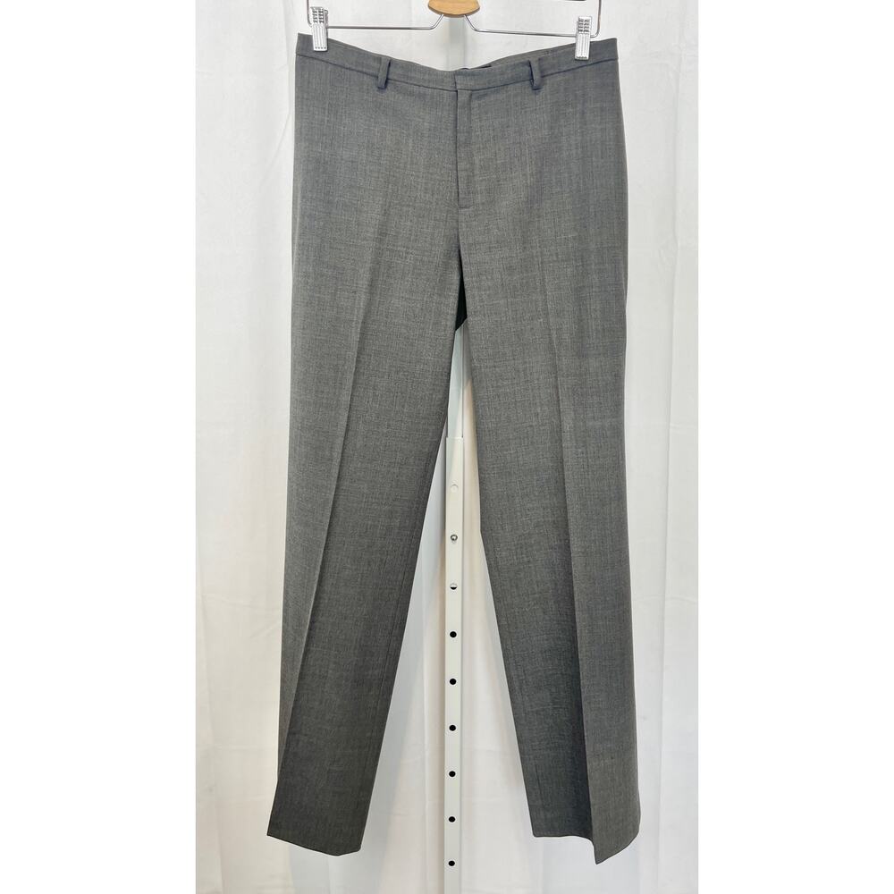 GAP Classic Fit Trousers Flat Front Dress Pants Stretch Wool Blend Gray Size 10